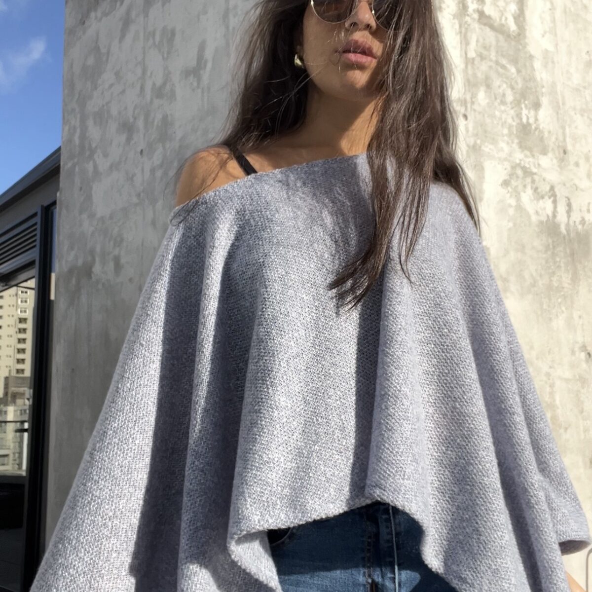 Poncho Free Air Celeste
