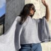 Poncho Velvet Air Celeste