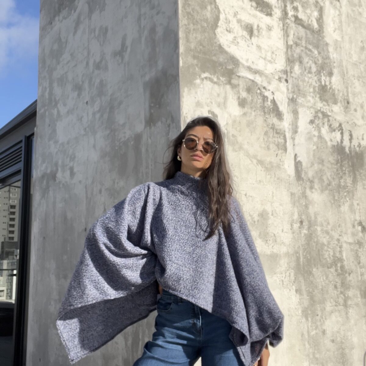 Poncho Velvet Air Azul