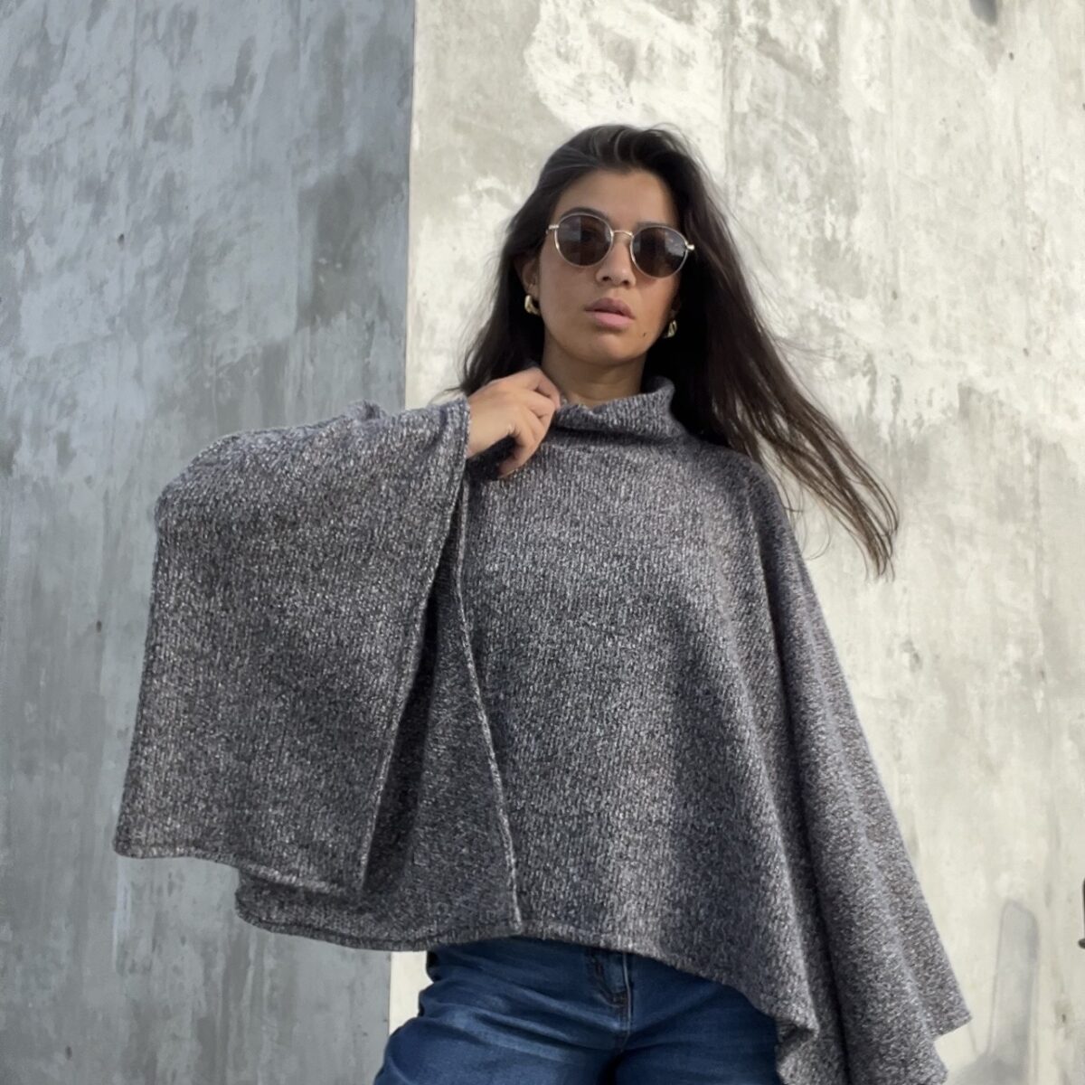 Poncho Velvet Air Negro