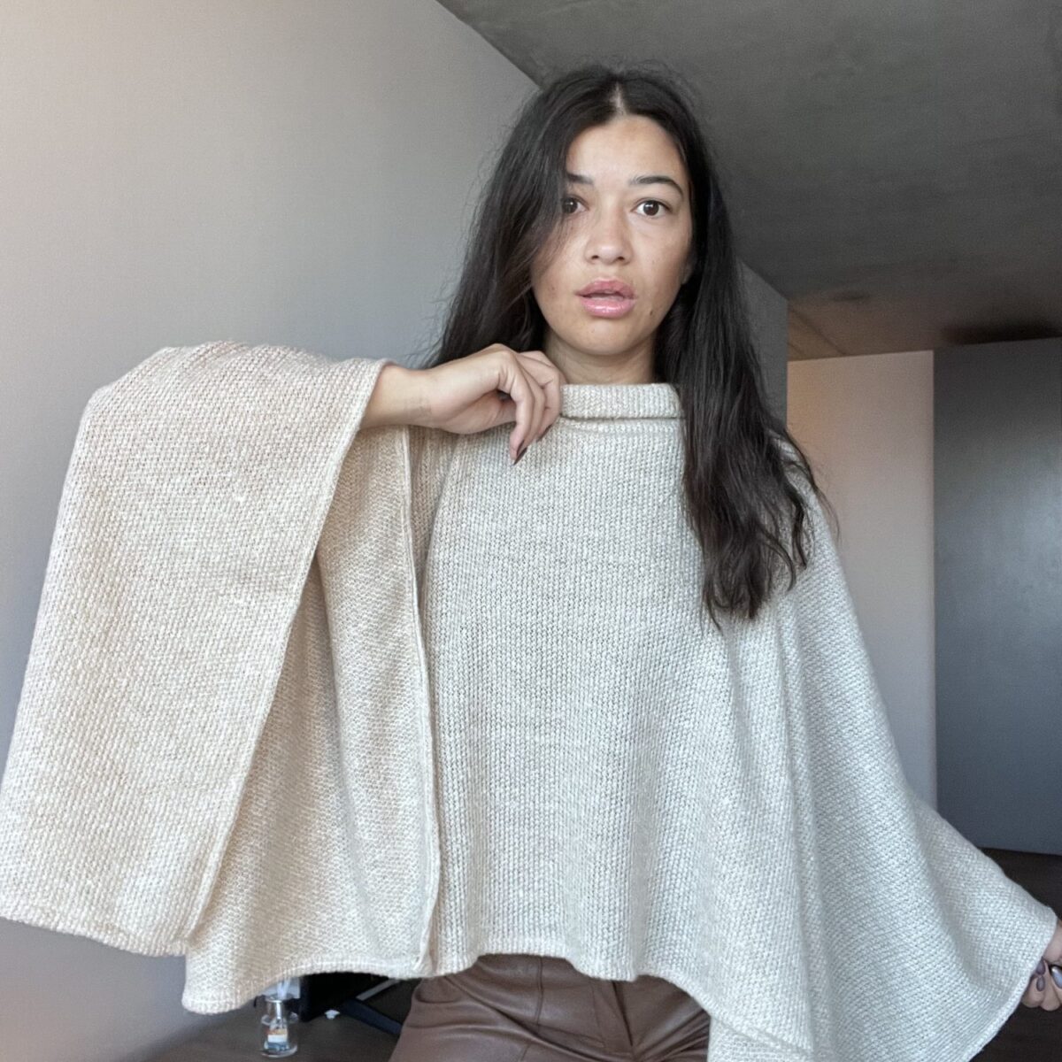 Poncho Velvet Air Beige